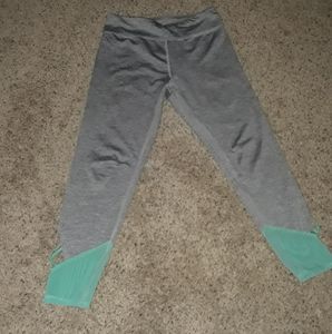 Grey and teal athletic leggings